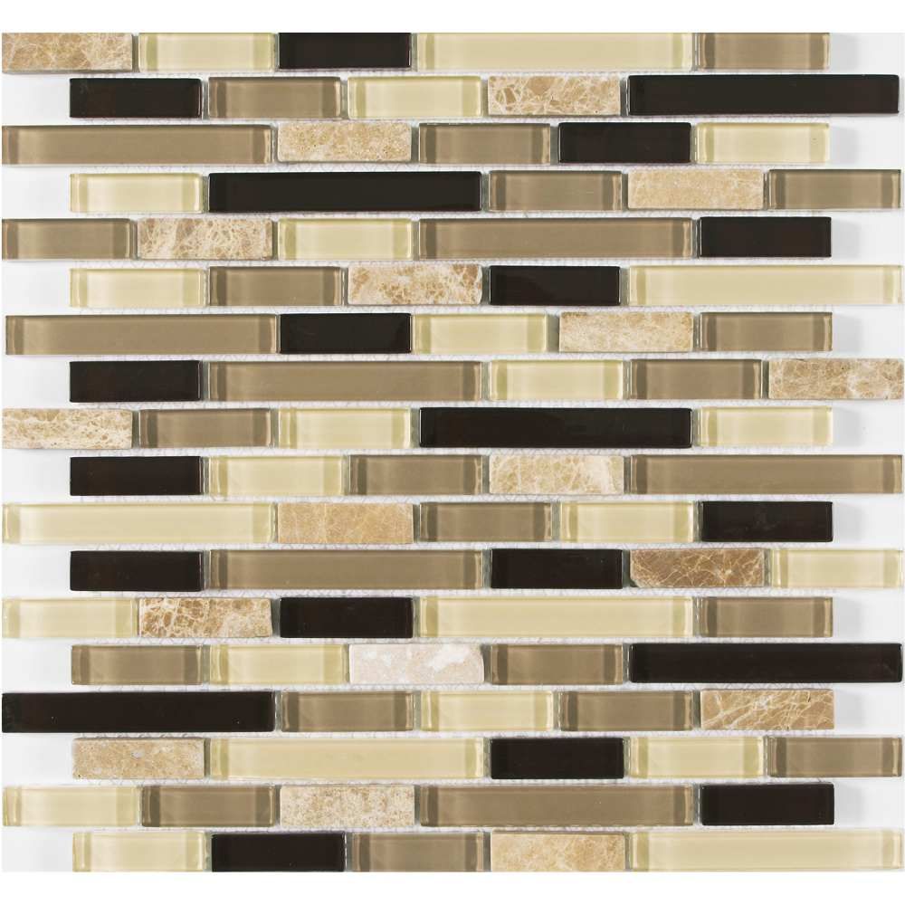 Vetro Marmi 12"x12" Espresso Glass Mixed Mosaic