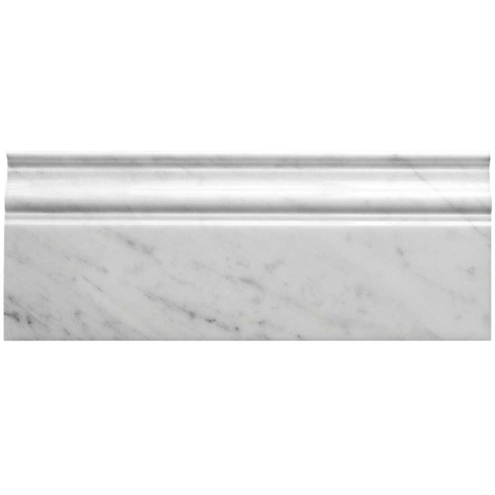 Bianco Carrara Select 2"x12" Bianco Marble Polished Chair Rail