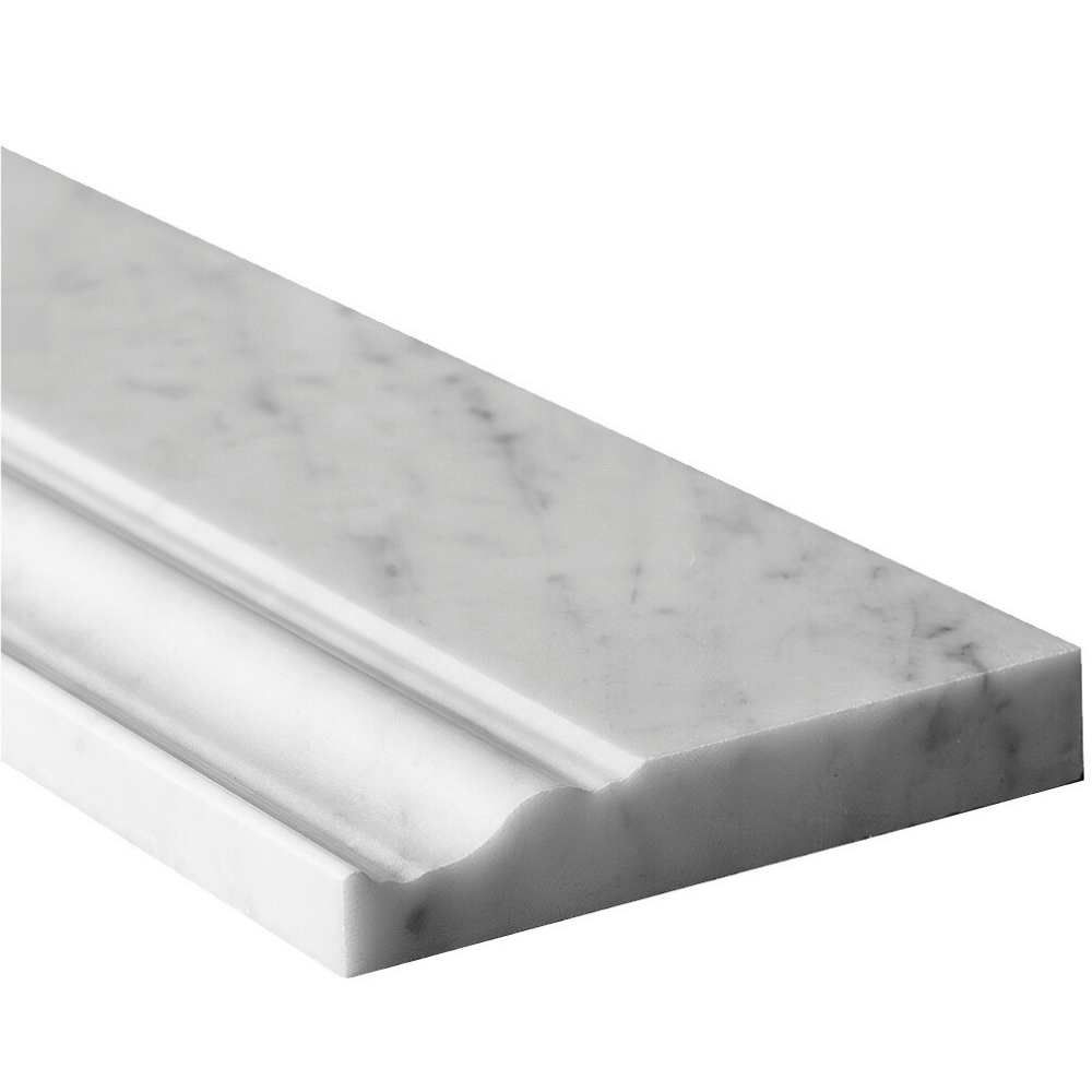 Bianco Carrara Select 2"x12" Bianco Marble Polished Chair Rail