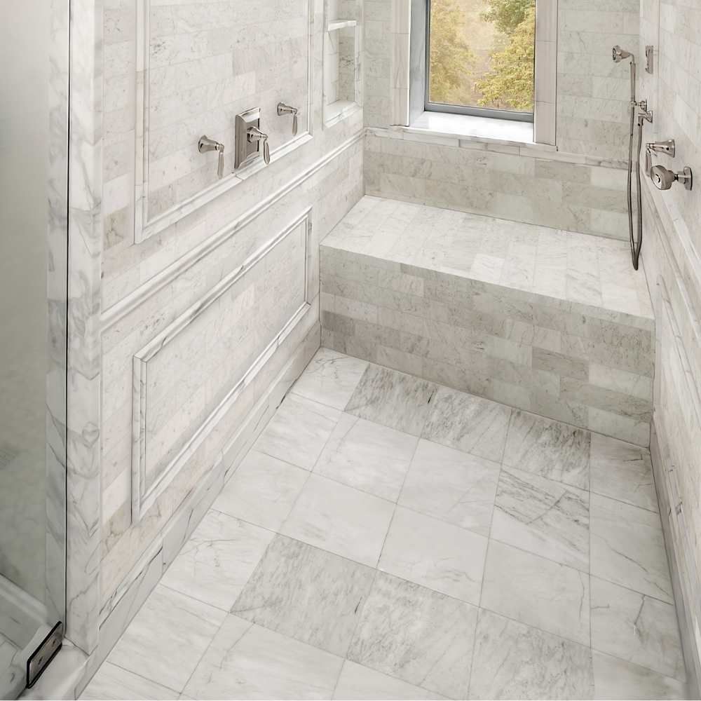 Bianco Carrara Select 12"x12" Bianco Marble Polished Tile