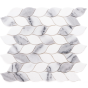 Braid 1"x2" Marmara And Thassos Marble Polished Mosaic