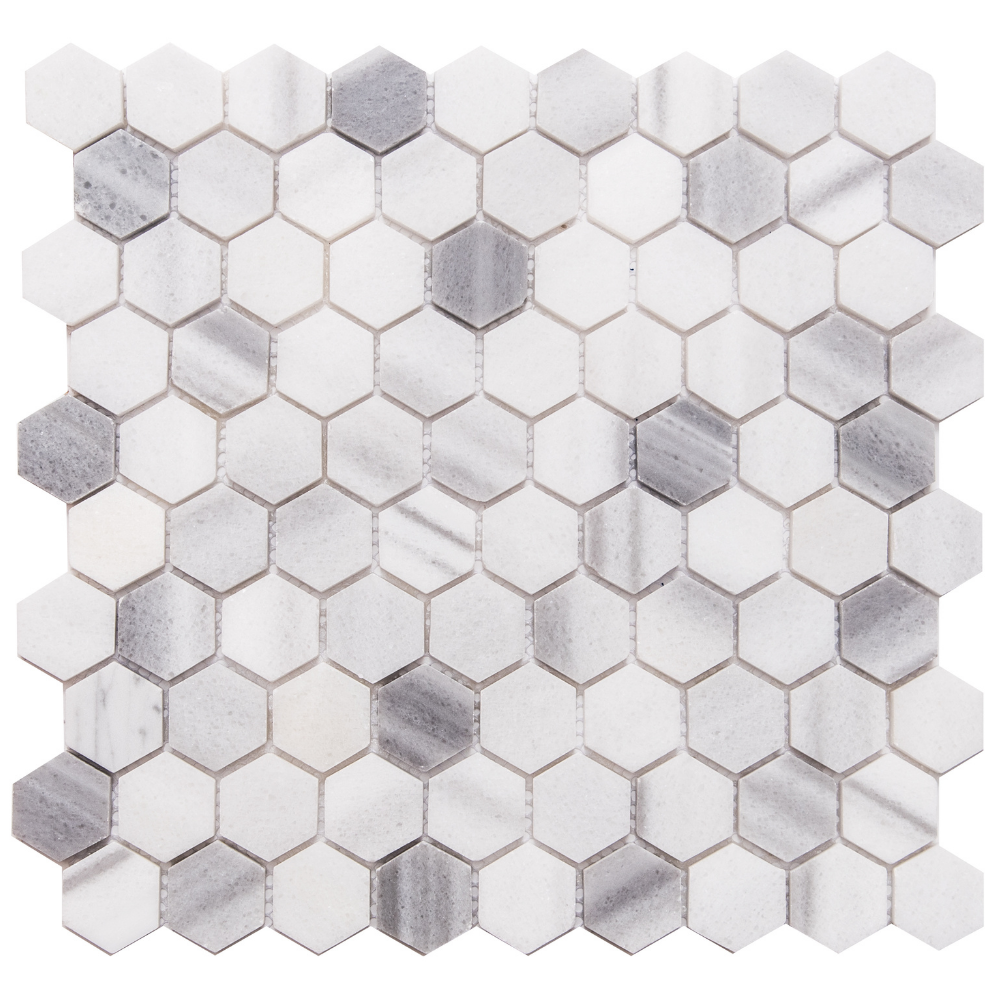 Hex 1"x1" Marmara Marble Polished Mosaic