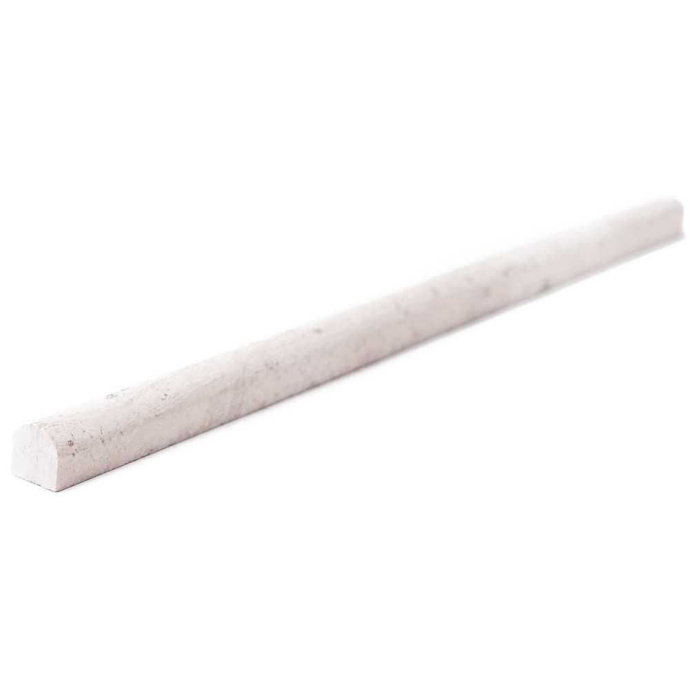 Marble .5"x12" Wooden White Marble Honed Pencil