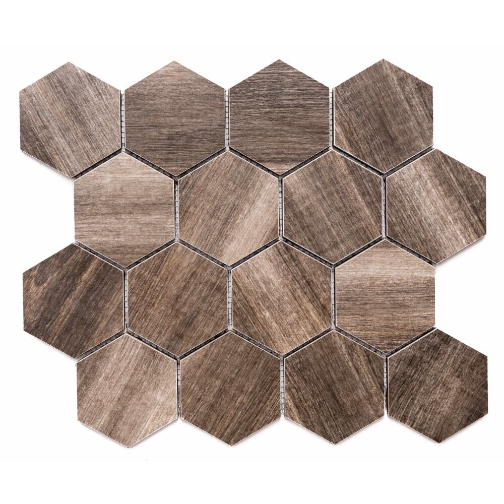 Amazon 3"x3" Tobacco Porcelain Matte Mosaic