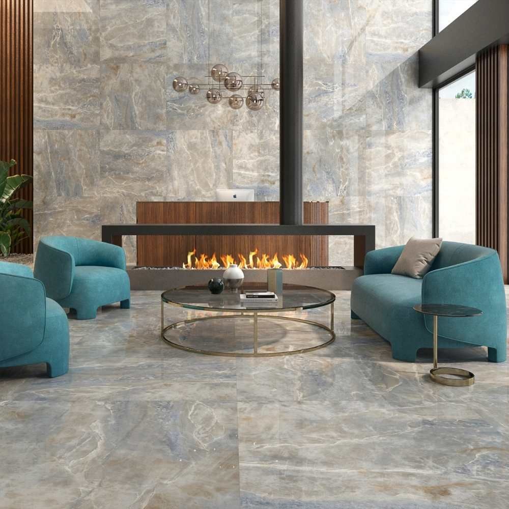 Amur 24"x48" Blue Porcelain Polished Tile