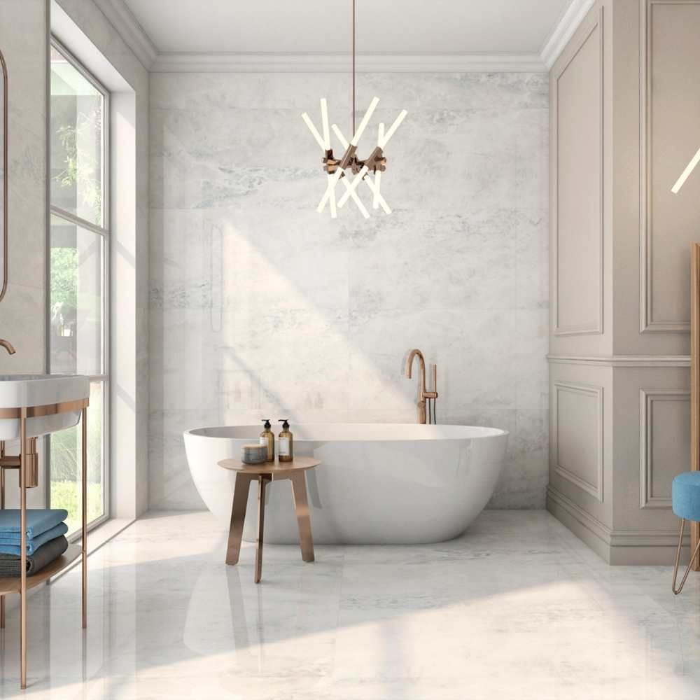 Amur 24"x48" Blanco Porcelain Polished Tile