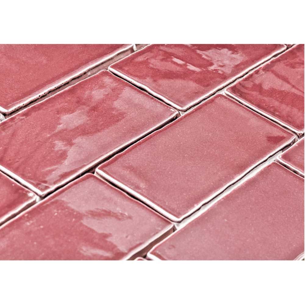 Diana 3"x6" Maroon Ceramic Glossy Tile