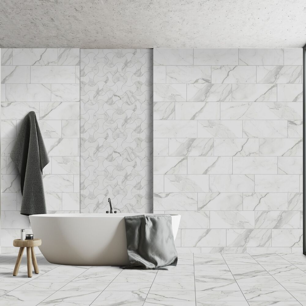 Arya 24"x48" White Porcelain Polished Tile