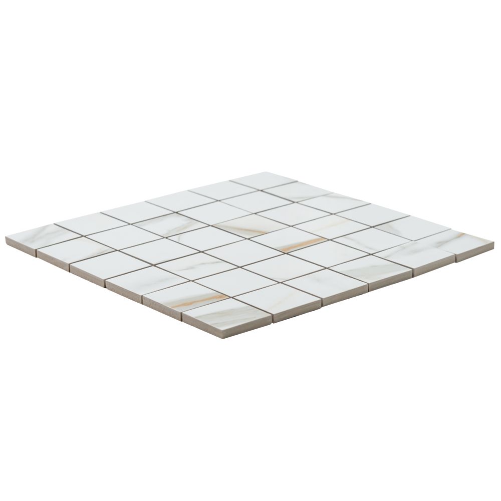 Calacatta Gold 2"x2" Gold Porcelain Matte Mosaic