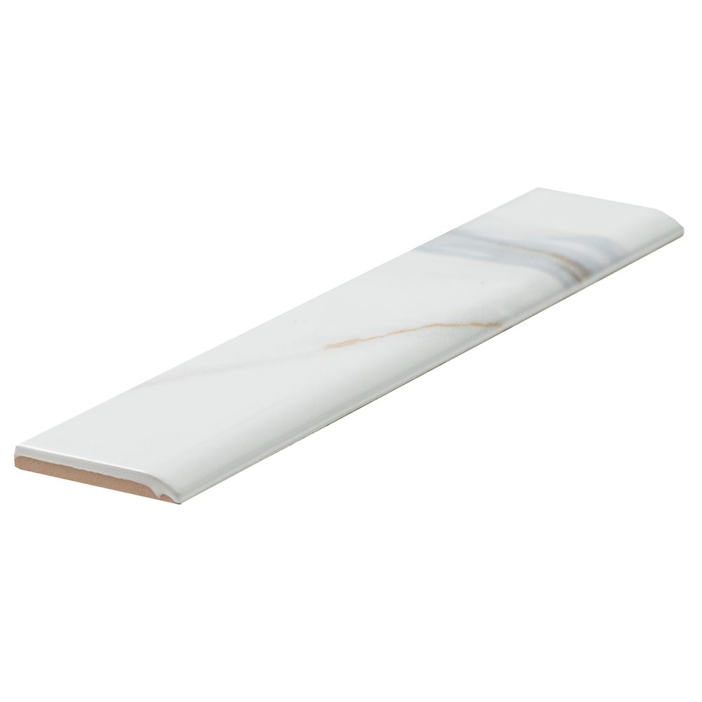 Calacatta Gold 2"x10" Gold Ceramic Glossy Bullnose