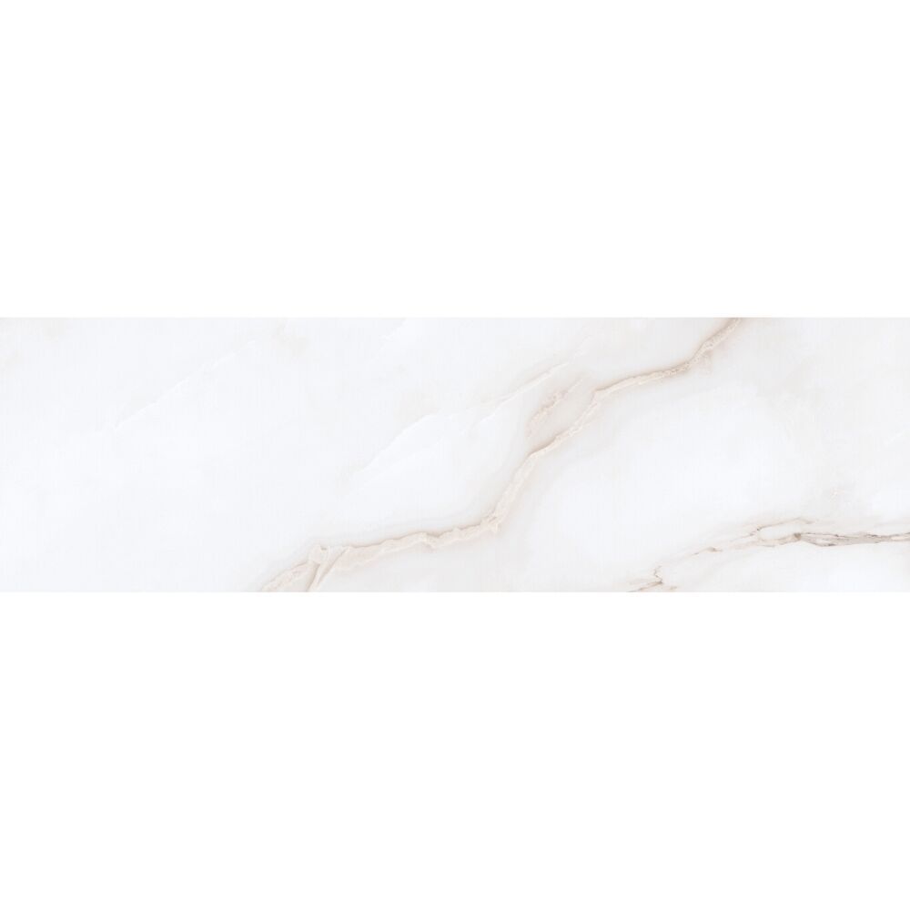 Calacatta 3"x10" White Ceramic Glossy Bullnose