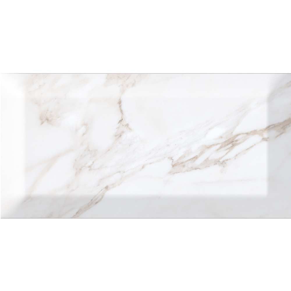 Calacatta 4"x8" White Ceramic Glossy Tile