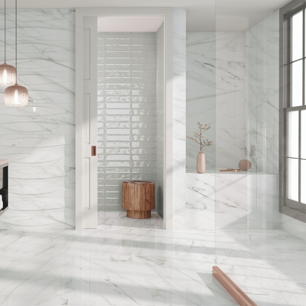 Dozza 24"x48" White Porcelain Polished Tile