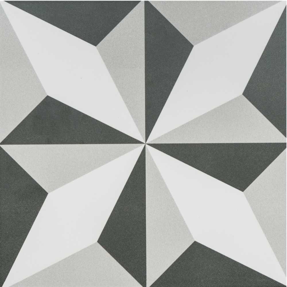 Estrella 10"x10" Negro Porcelain Matte Tile