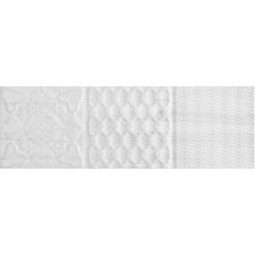 Genesis 4"x12" Blanco Ceramic Glossy Relief Tile
