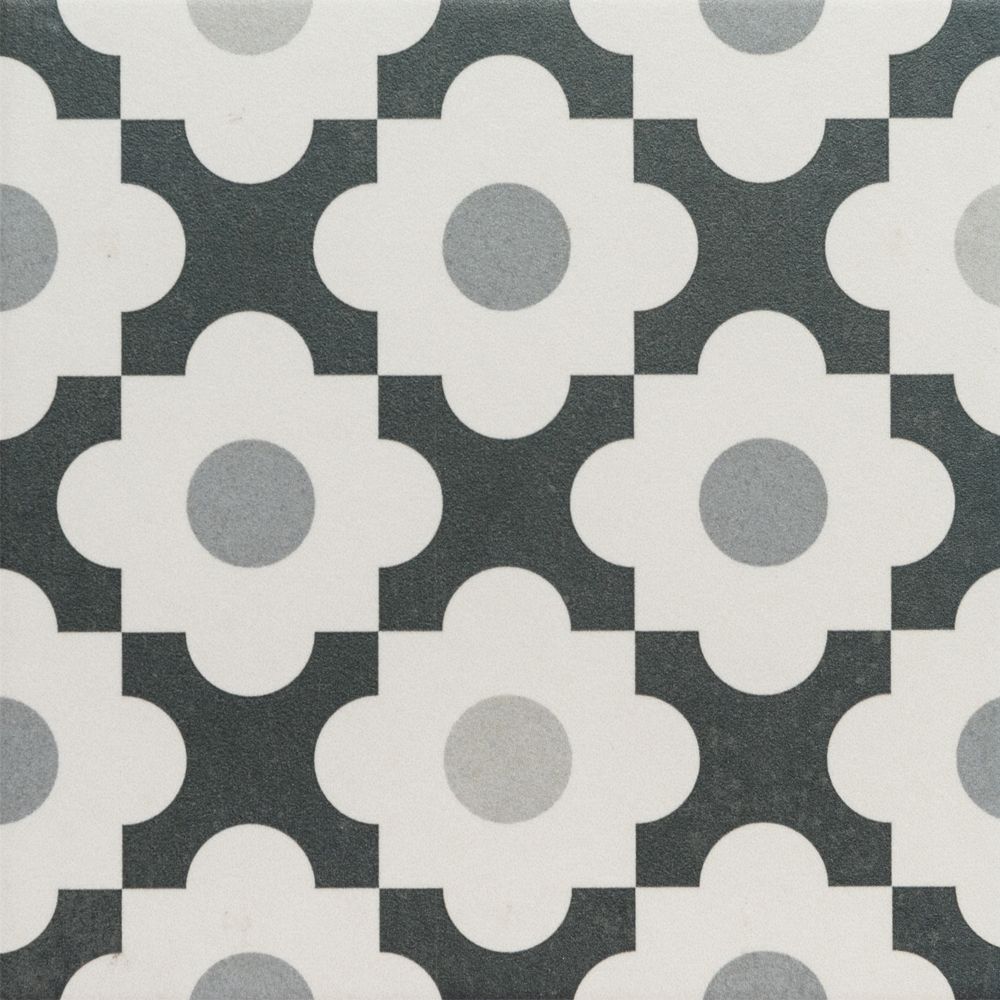 Heritage 6"x6" Black Porcelain Matte Tile