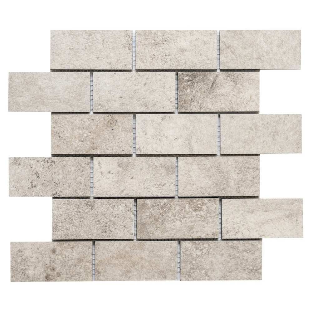 Jungle Stone 2"x4" Silver Porcelain Matte Mosaic