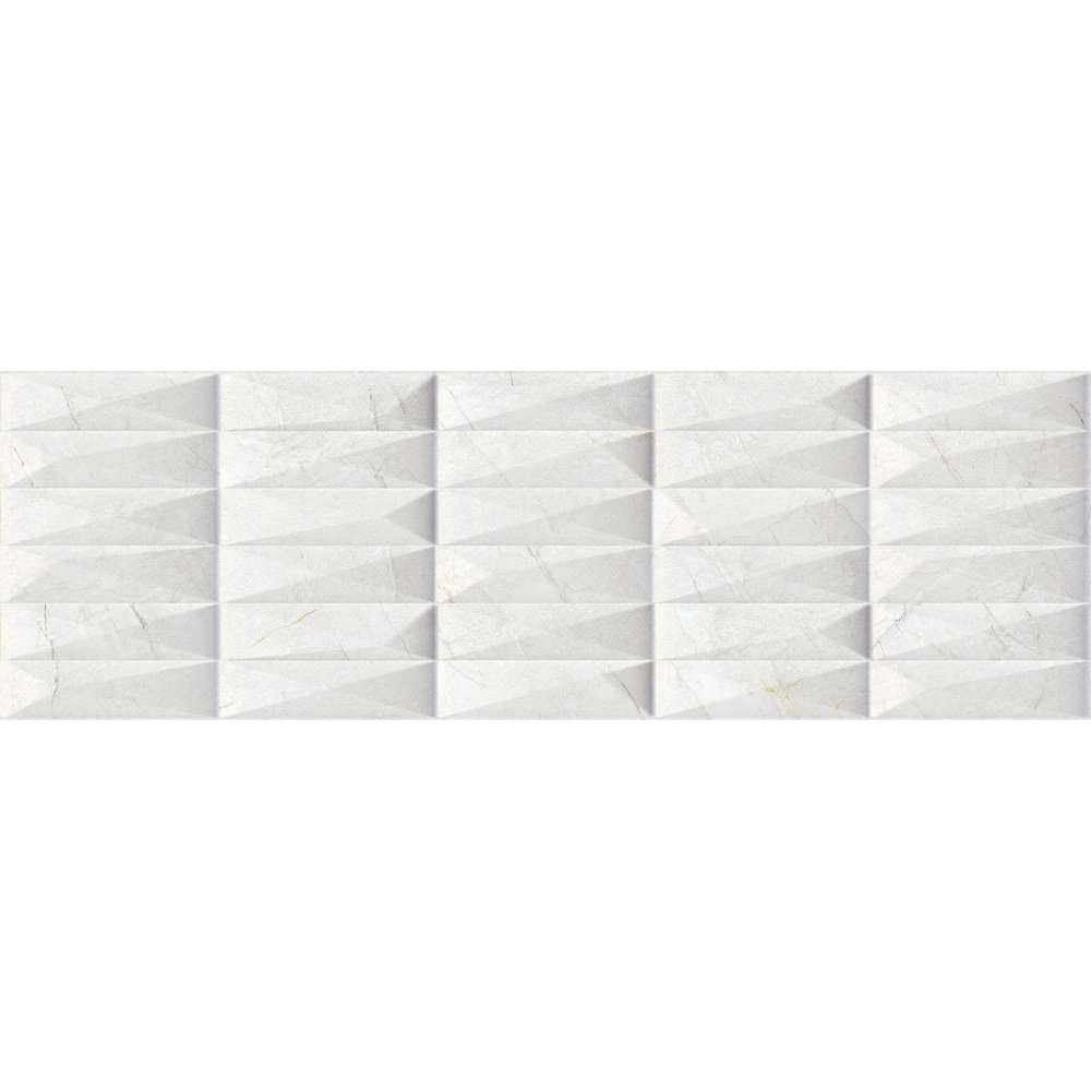 Keops 12"x40" White Ceramic Glossy Tile