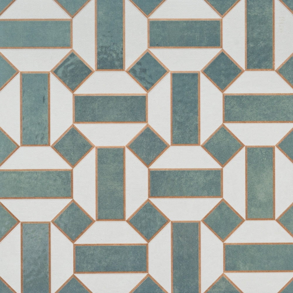 Mudejar 10"x10" Verde Porcelain Glossy Tile