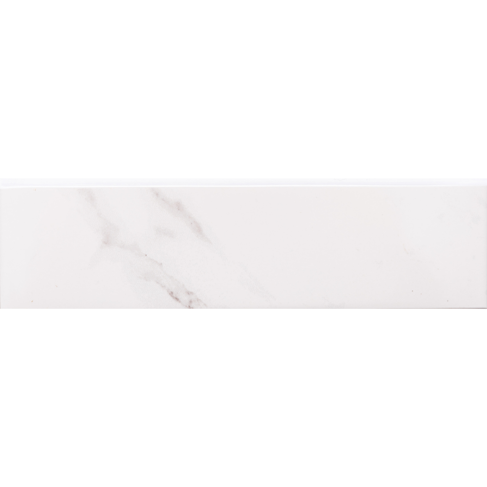 Naos 3"x12" White Porcelain Glossy Bullnose