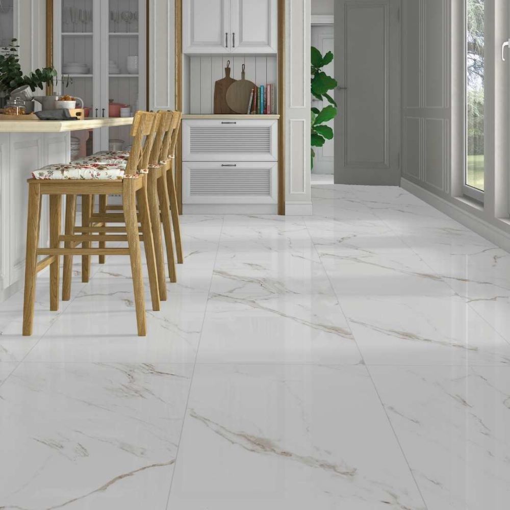 Naos 12"x24" White Porcelain Glossy Tile