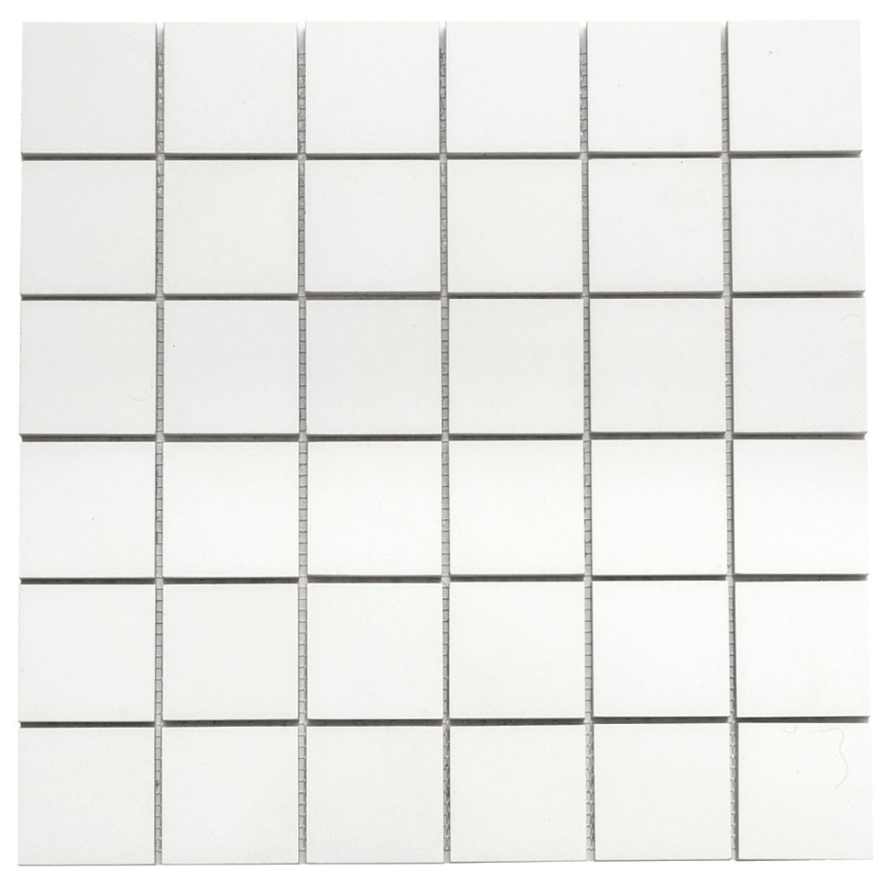 Prexious Silk 2"x2" White Porcelain Matte Mosaic