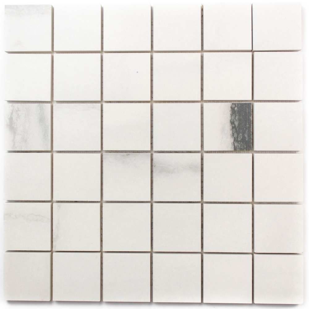 Prexious Silk 2"x2" White Fantasy Porcelain Matte Mosaic