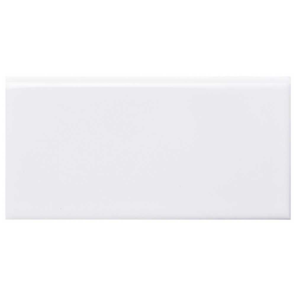 Simply Brilliant 3"x6" White Ceramic Glossy Bullnose