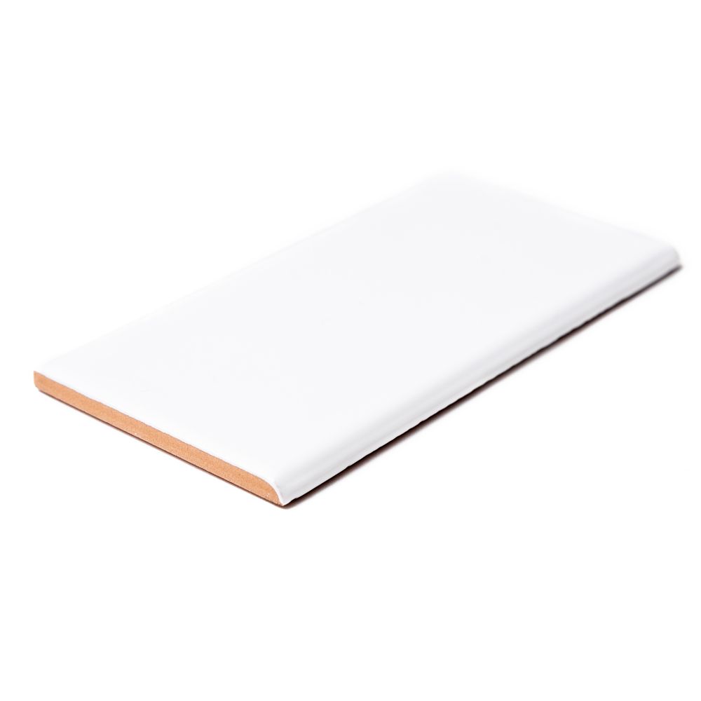 Simply Brilliant 3"x6" White Ceramic Glossy Bullnose