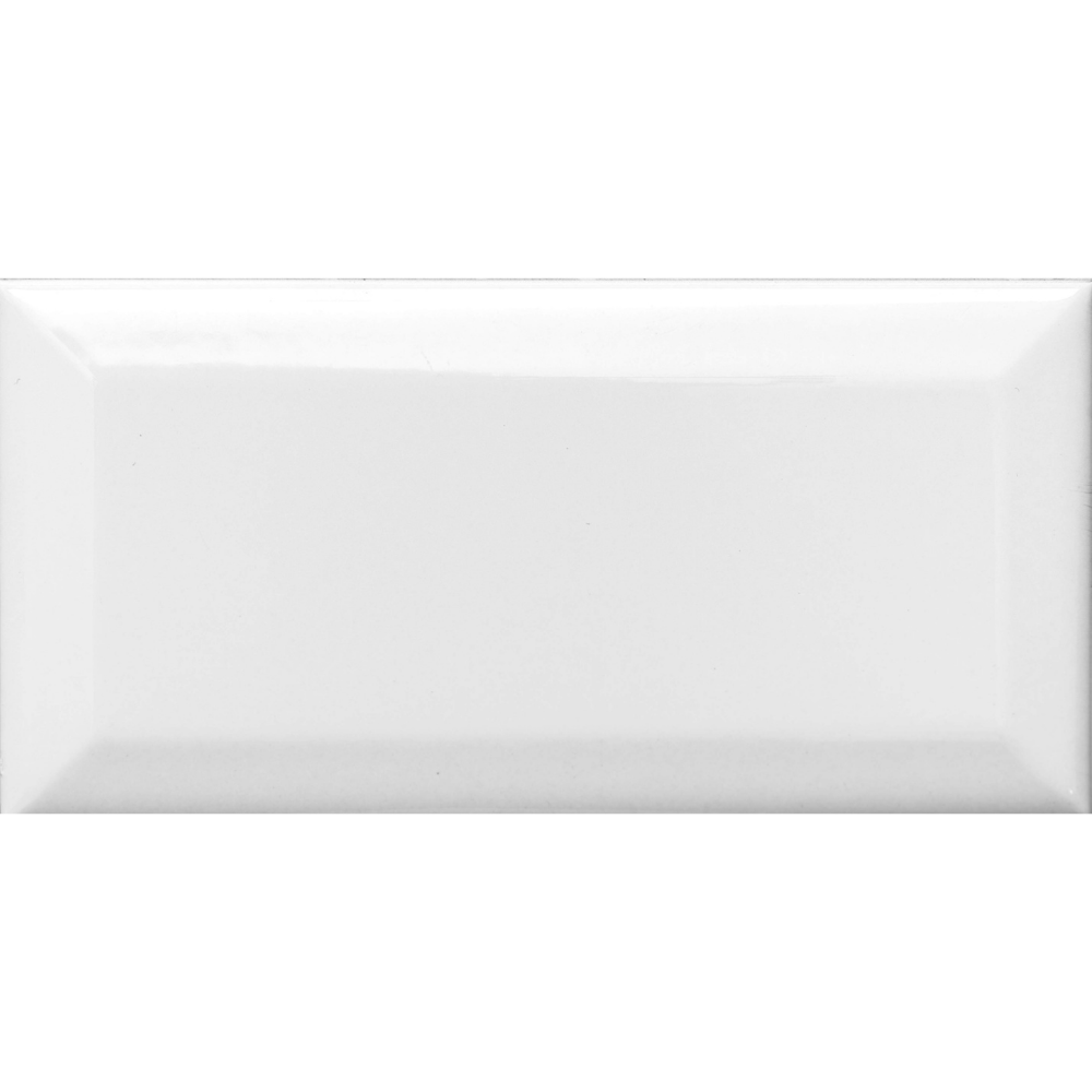 Simply Brilliant 3"x6" White Ceramic Glossy Beveled Tile