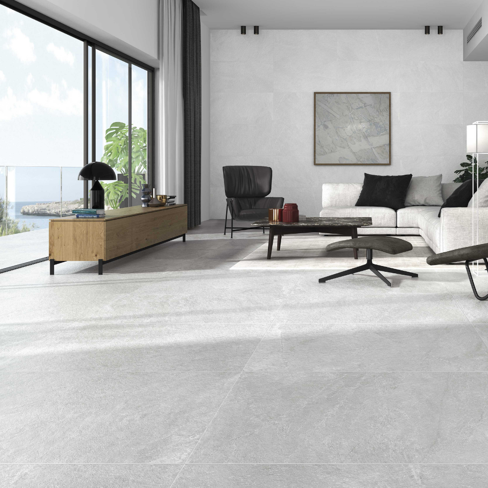 Slaterock 24"x24" White Porcelain Matte Tile