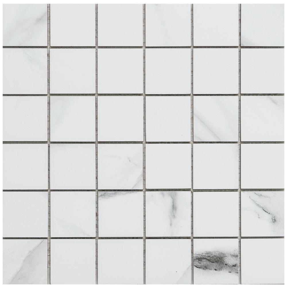 Thassos 2"x2" Grey Porcelain Matte Mosaic