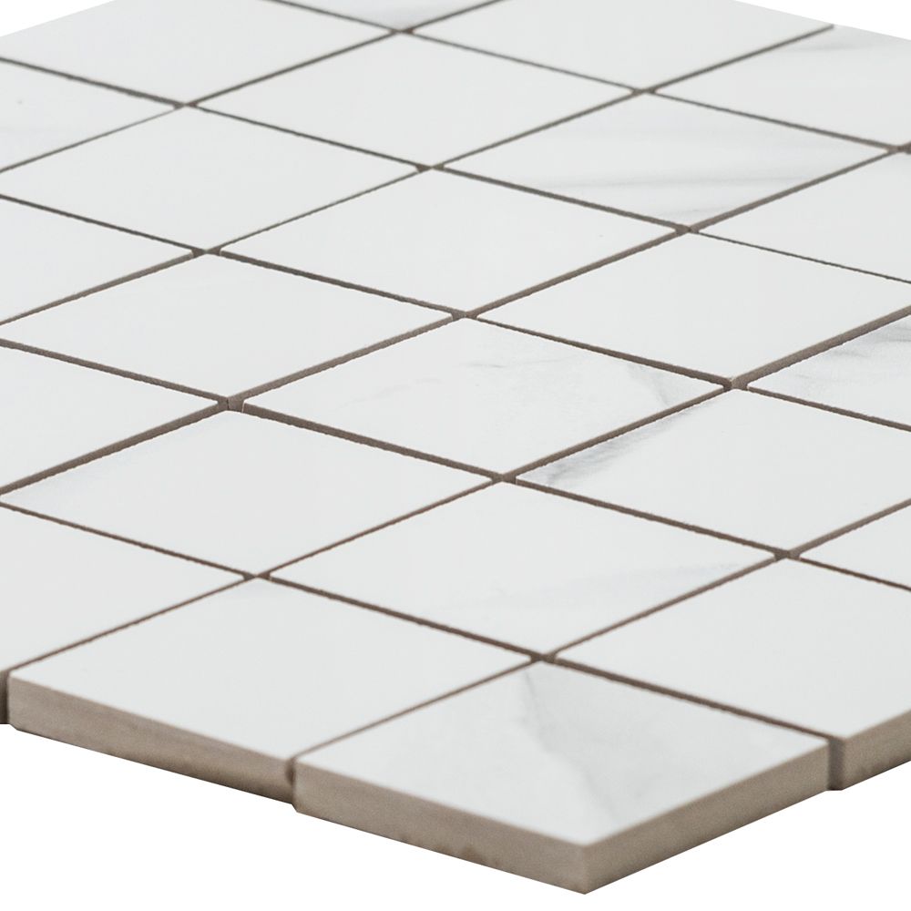 Thassos 2"x2" Grey Porcelain Matte Mosaic
