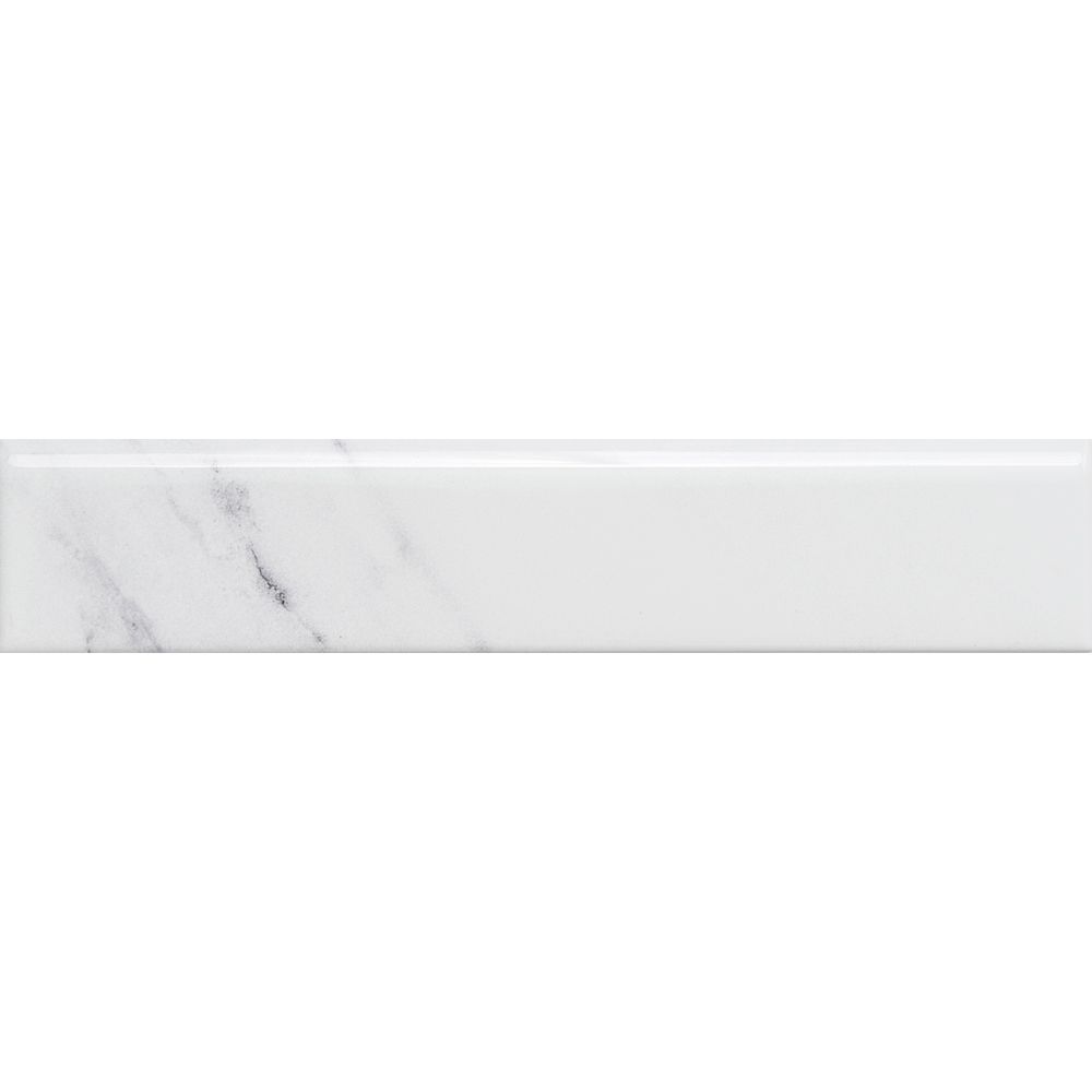 Thassos 2"x10" Grey Ceramic Glossy Bullnose