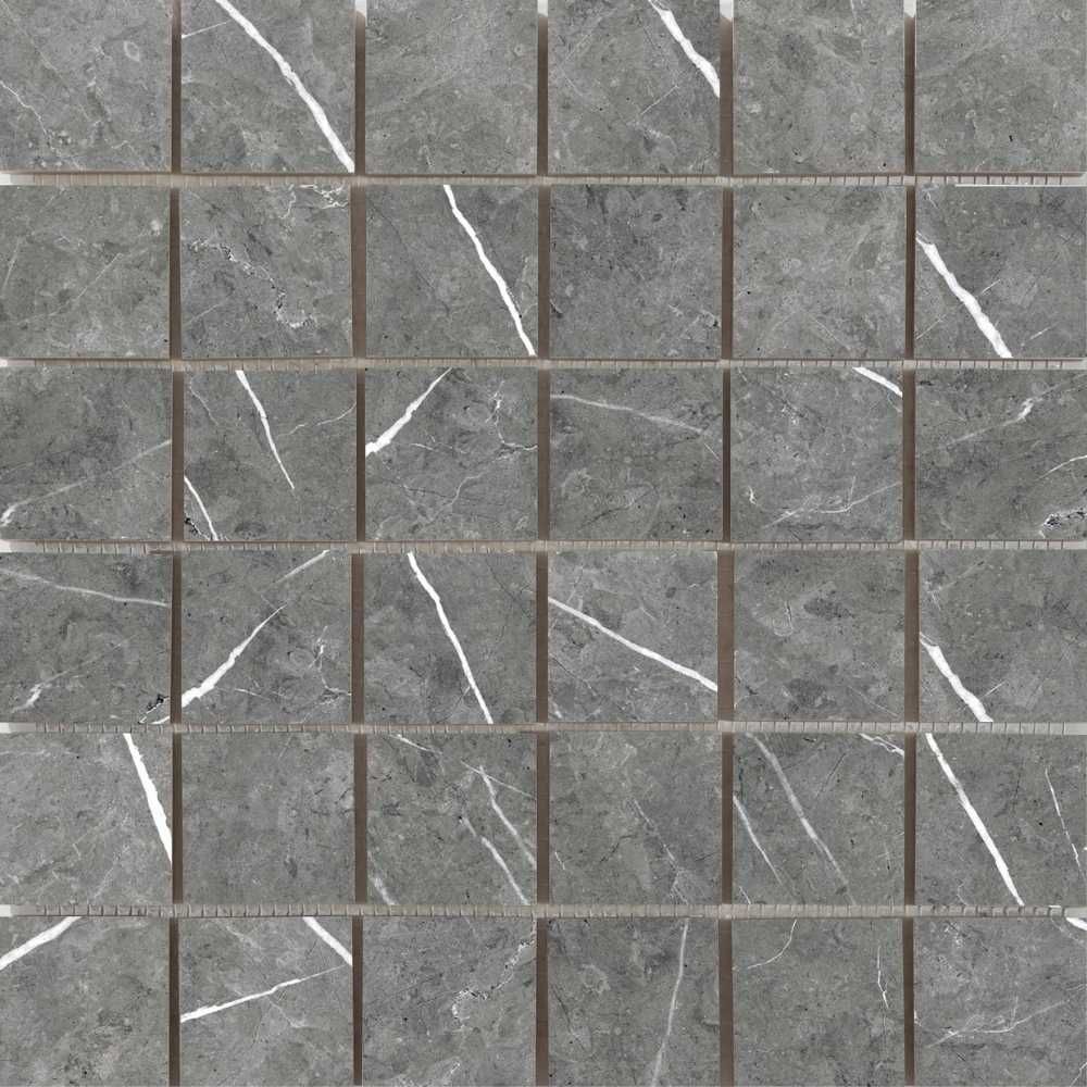 Theater 2"x2" Grey Porcelain Matte Mosaic