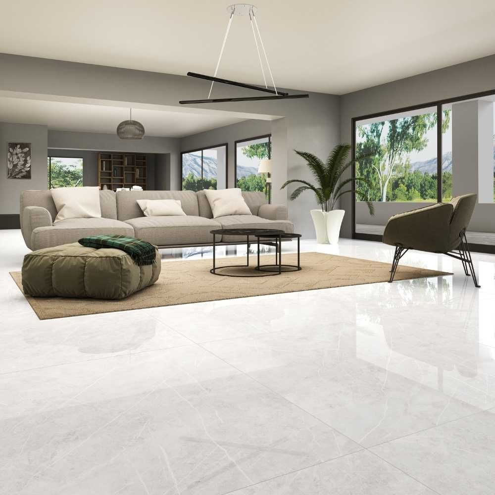 Theater 12"x24" White Porcelain Glossy Tile