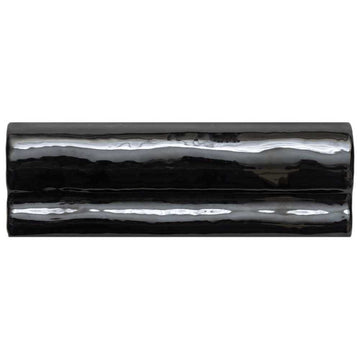 Tribeca 2"x6" Black Ceramic Glossy Chair Rail
