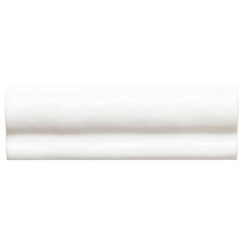 Tribeca 2"x6" White Ceramic Glossy Chair Rail