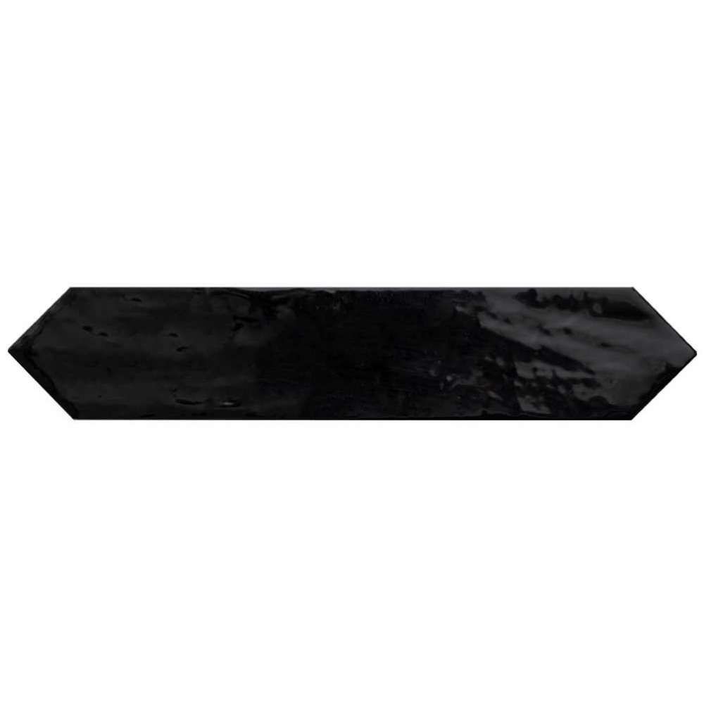 Tribeca Pickett Black Ceramic Glossy Tile