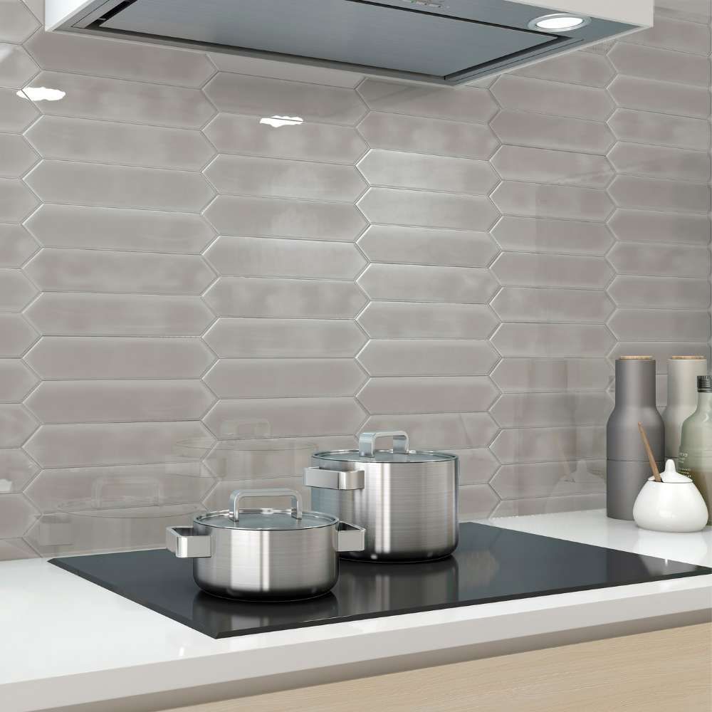 Tribeca Pickett Smoke Ceramic Glossy Tile