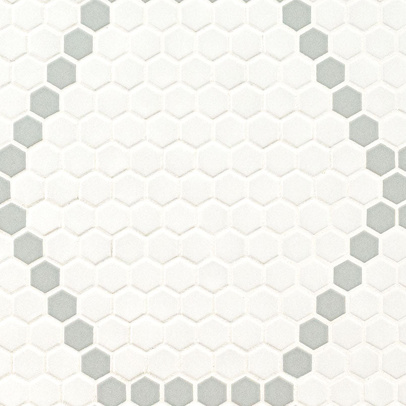 White and Gray Hive Pattern Matte