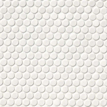 White Glossy Penny Round 6mm